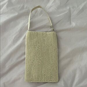 Chic Cream Beaded Wristlet